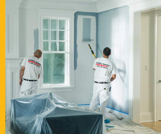 two certapro painters team members interior painting