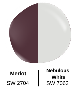 merlot and Nebulous White by sherwin williams
