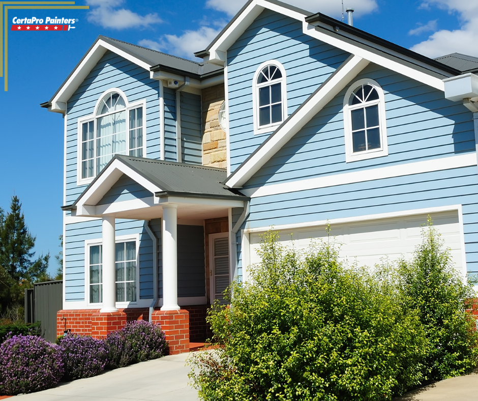 blue home recently painted